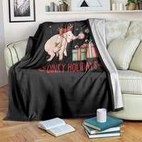 Oinky Holidays Throw Blanket Funny Christmas Pig Lover Gift - Wonder Print Shop