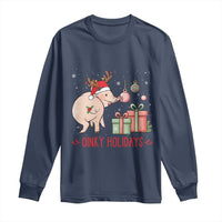 Oinky Holidays Long Sleeve Shirt Funny Christmas Pig Lover Gift - Wonder Print Shop
