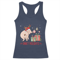 Oinky Holidays Racerback Tank Top Funny Christmas Pig Lover Gift - Wonder Print Shop