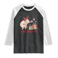 Oinky Holidays Raglan Shirt Funny Christmas Pig Lover Gift - Wonder Print Shop