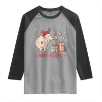 Oinky Holidays Raglan Shirt Funny Christmas Pig Lover Gift - Wonder Print Shop