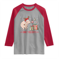 Oinky Holidays Raglan Shirt Funny Christmas Pig Lover Gift - Wonder Print Shop
