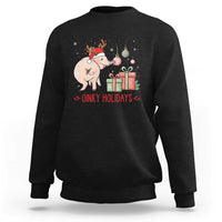 Oinky Holidays Sweatshirt Funny Christmas Pig Lover Gift - Wonder Print Shop