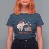 Oinky Holidays T Shirt For Women Funny Christmas Pig Lover Gift - Wonder Print Shop