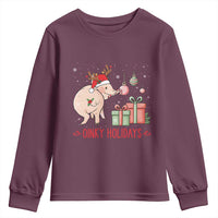 Oinky Holidays Youth Sweatshirt Funny Christmas Pig Lover Gift - Wonder Print Shop