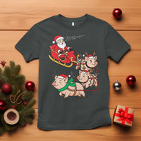 Santa Pig Sleigh Crew T Shirt Funny Christmas Pig Lover Gift - Wonder Print Shop