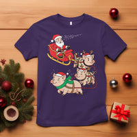 Santa Pig Sleigh Crew T Shirt Funny Christmas Pig Lover Gift - Wonder Print Shop