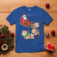 Santa Pig Sleigh Crew T Shirt Funny Christmas Pig Lover Gift - Wonder Print Shop