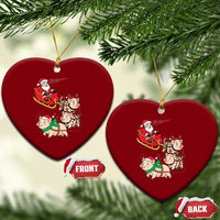 Santa Pig Sleigh Crew Ceramic Ornament Funny Christmas Pig Lover Gift - Wonder Print Shop