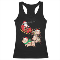 Santa Pig Sleigh Crew Racerback Tank Top Funny Christmas Pig Lover Gift - Wonder Print Shop