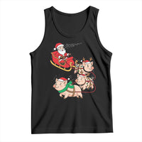 Santa Pig Sleigh Crew Tank Top Funny Christmas Pig Lover Gift - Wonder Print Shop