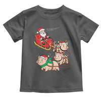 Santa Pig Sleigh Crew Toddler T Shirt Funny Christmas Pig Lover Gift - Wonder Print Shop