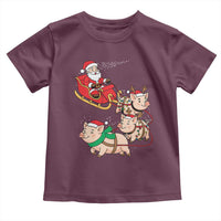 Santa Pig Sleigh Crew Toddler T Shirt Funny Christmas Pig Lover Gift - Wonder Print Shop
