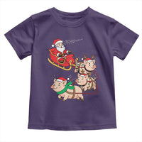 Santa Pig Sleigh Crew Toddler T Shirt Funny Christmas Pig Lover Gift - Wonder Print Shop