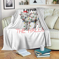 Oink The Halls Throw Blanket Funny Christmas Pig Lover Gift - Wonder Print Shop