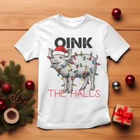Oink The Halls T Shirt Funny Christmas Pig Lover Gift - Wonder Print Shop