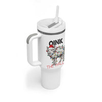 Oink The Halls Tumbler With Handle Funny Christmas Pig Lover Gift - Wonder Print Shop