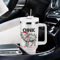 Oink The Halls Tumbler With Handle Funny Christmas Pig Lover Gift - Wonder Print Shop