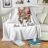 Oink The Halls Throw Blanket Pig Christmas Farm Life Gift - Wonder Print Shop