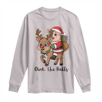 Oink The Halls Long Sleeve Shirt Pig Christmas Farm Life Gift - Wonder Print Shop