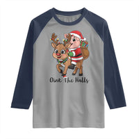 Oink The Halls Raglan Shirt Pig Christmas Farm Life Gift - Wonder Print Shop