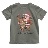 Oink The Halls Toddler T Shirt Pig Christmas Farm Life Gift - Wonder Print Shop