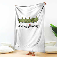 Merry Pigmas Throw Blanket Holiday Gift For Pig Lovers - Wonder Print Shop