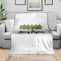 Merry Pigmas Throw Blanket Holiday Gift For Pig Lovers - Wonder Print Shop