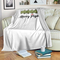 Merry Pigmas Throw Blanket Holiday Gift For Pig Lovers - Wonder Print Shop
