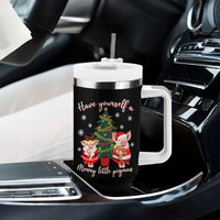 Have Yourself A Merry Little Pigmas Tumbler With Handle Christmas Pig Lover Farm Life - Wonder Print Shop