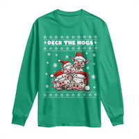 Deck The Hogs Ugly Christmas Sweater Long Sleeve Shirt Pig Lover Gift - Wonder Print Shop