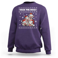 Deck The Hogs Ugly Christmas Sweater Sweatshirt Pig Lover Gift - Wonder Print Shop