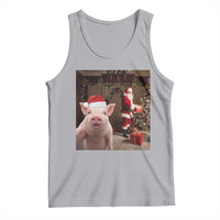 Funny Christmas Pig Selfie With Santa Gift Tank Top - Wonder Print Shop