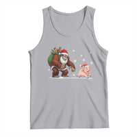 Christmas Cryptid Farm Life Gift Tank Top Funny Bigfoot Chasing Pig - Wonder Print Shop