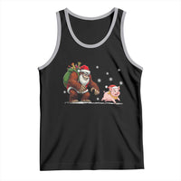 Christmas Cryptid Farm Life Gift Tank Top Funny Bigfoot Chasing Pig - Wonder Print Shop