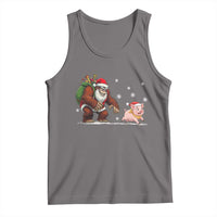 Christmas Cryptid Farm Life Gift Tank Top Funny Bigfoot Chasing Pig - Wonder Print Shop