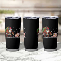 Christmas Cryptid Farm Life Gift Tumbler Cup Funny Bigfoot Chasing Pig - Wonder Print Shop