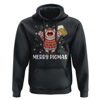 Christmas Pig Drinking Beer Hoodie Funny Merry Pigmas Gift - Wonder Print Shop