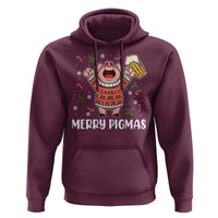 Christmas Pig Drinking Beer Hoodie Funny Merry Pigmas Gift - Wonder Print Shop