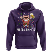 Christmas Pig Drinking Beer Hoodie Funny Merry Pigmas Gift - Wonder Print Shop