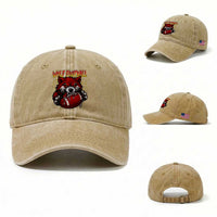 Wolf Football Lover Washed Cotton Baseball Cap American Sports Fan Gift