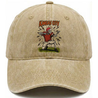 Skeleton Football Lover Washed Cotton Baseball Cap Touchdown Game Day Lifestyle
