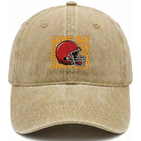 Funny Football Helmet Washed Cotton Baseball Cap Game Day Sport Lover Gift