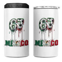 Funny Mexico Soccer 67 Meme 4 in 1 Can Cooler Tumbler Chicano Soccer Lovers