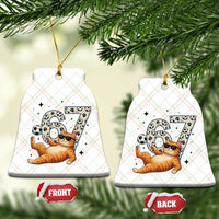 Funny Cat Playing Soccer Ceramic Ornament Six Seven Meme