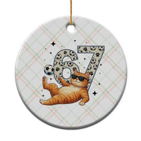 Funny Cat Playing Soccer Ceramic Ornament Six Seven Meme