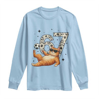 Funny Cat Playing Soccer Long Sleeve Shirt Six Seven Meme
