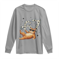 Funny Cat Playing Soccer Long Sleeve Shirt Six Seven Meme