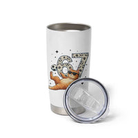 Funny Cat Playing Soccer Tumbler Cup Six Seven Meme
