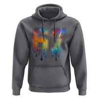 Funny Six Seven Prism Effect Printed Meme Hoodie